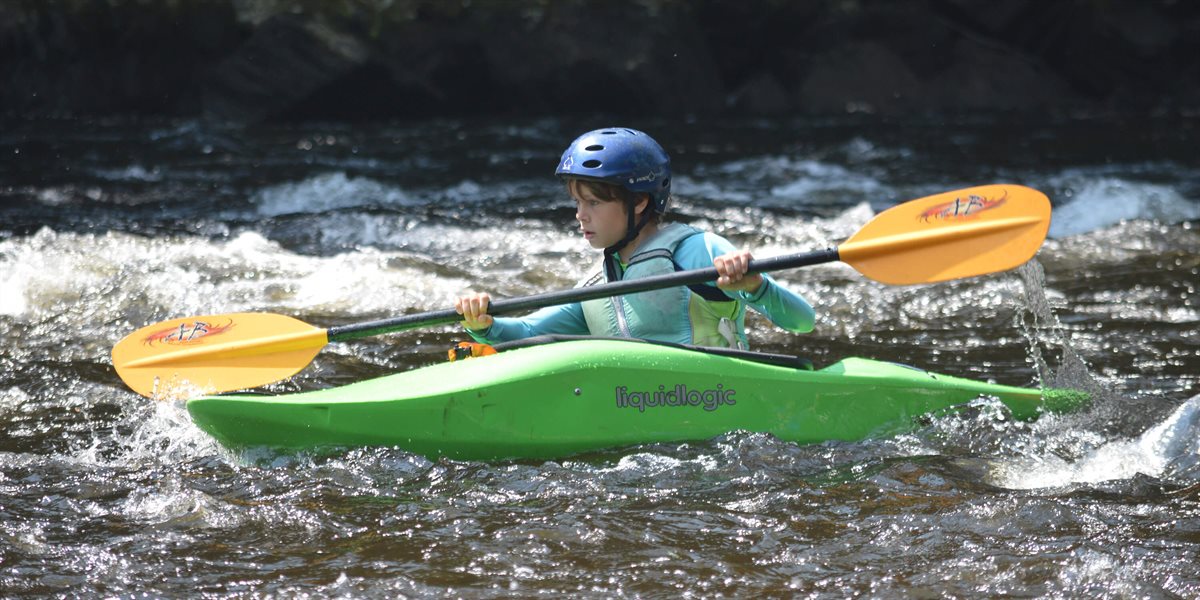 Boy kayaking