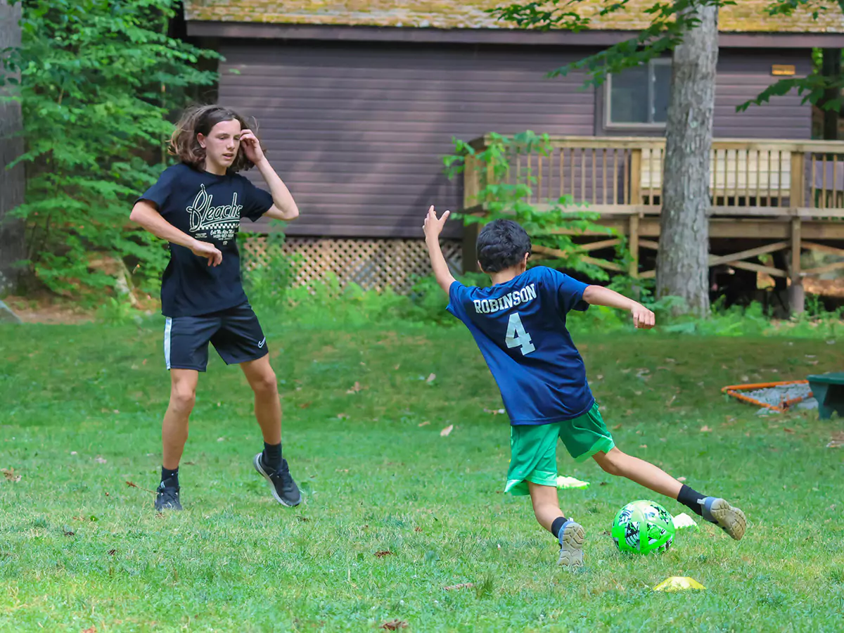 Boy playing lacrosse