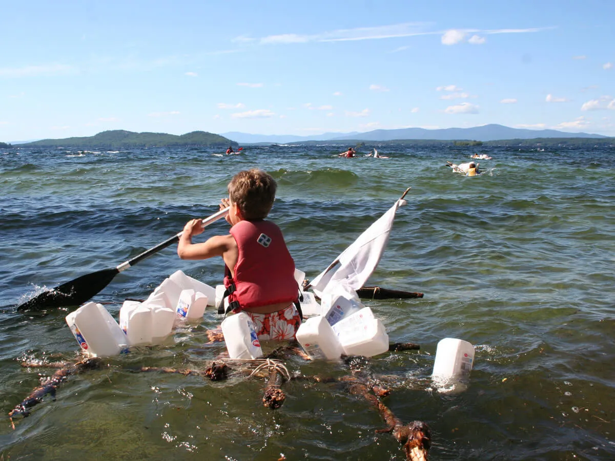 Boy participating in an all camp activity 