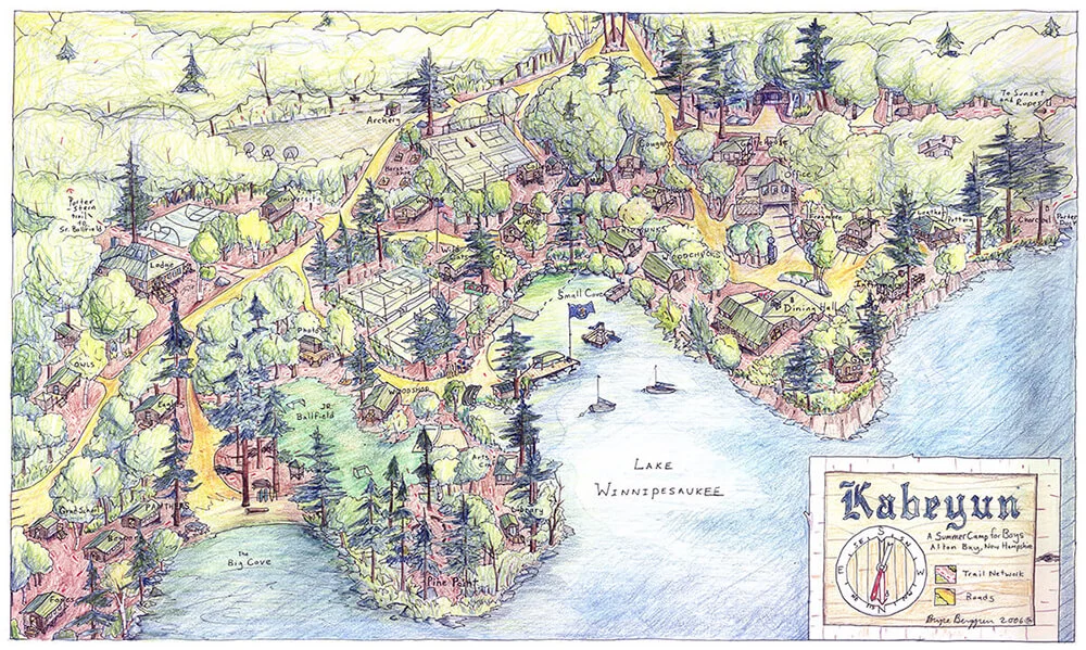 Camp Kabeyun map drawing 